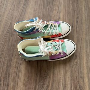 Colorblock high top converse